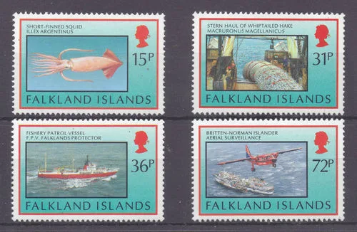 588-591 Falkland 1993 Visserij - fishing - Fischerei postfris/mnh