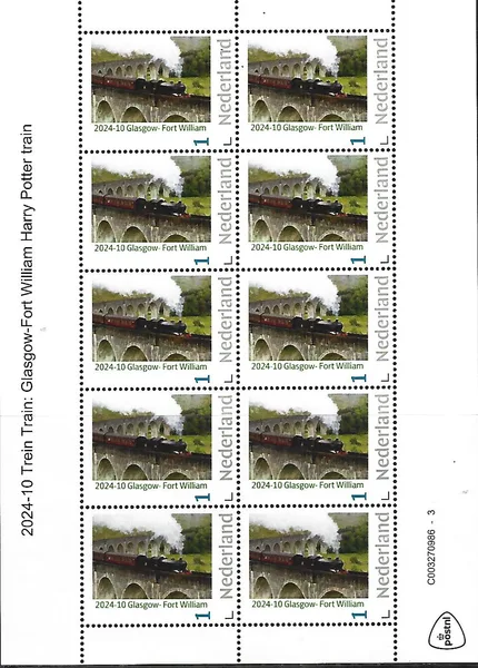 Netherlands 2024-10 Train: Glasgow - Fort William sheetlet MNH