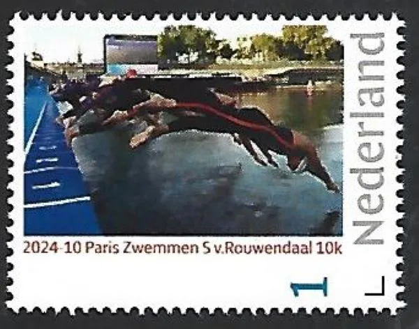 Nederland 2024-10 Olympics Paris Swimming M v Rouwendaal 10k Gold postfris/mnh