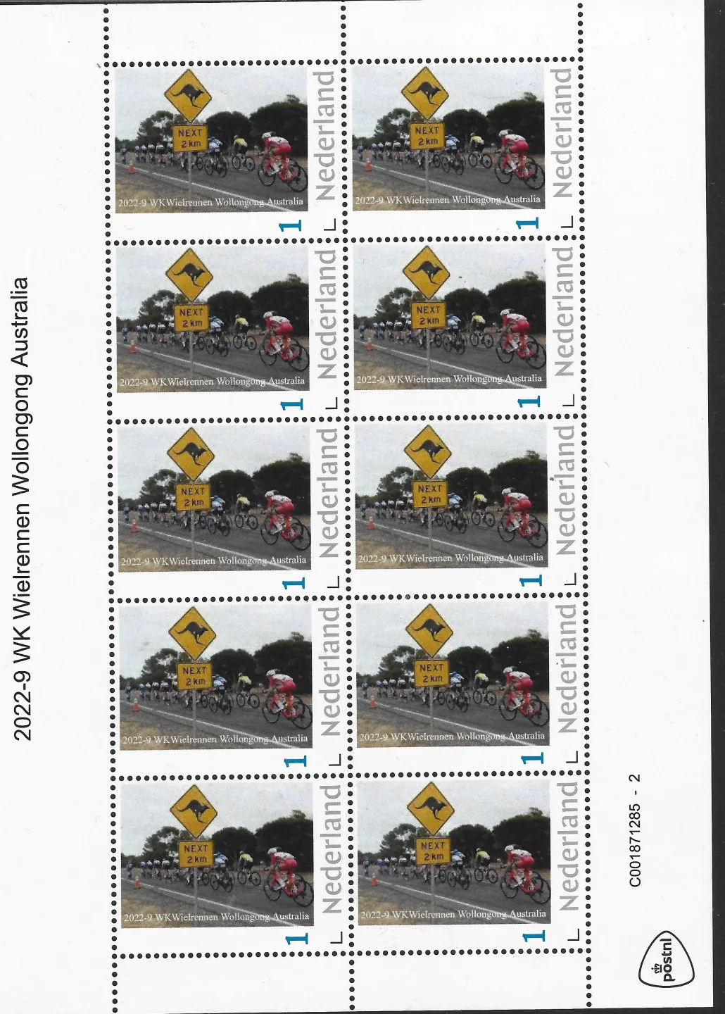 Pays-Bas 2022-9 Cyclisme Championnats du Monde Wollongong Australie Championnat du Monde feuille-feuilleton neuf-mnh