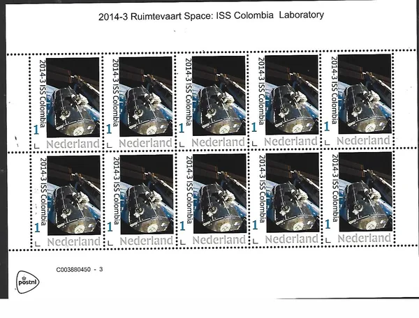 Nederland 2014-3 Ruimtevaart -Columbus laboratory sheetlet postfris/mnh