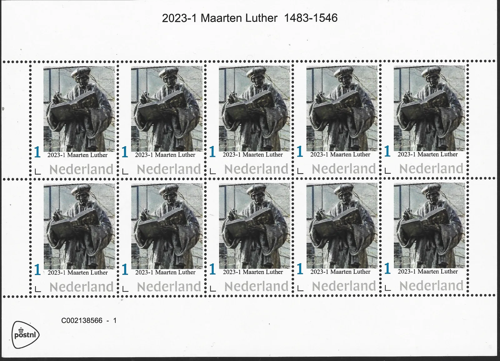 2023-1 Reformation Martin Luther monument in Eisleben souvenir sheet MNH
