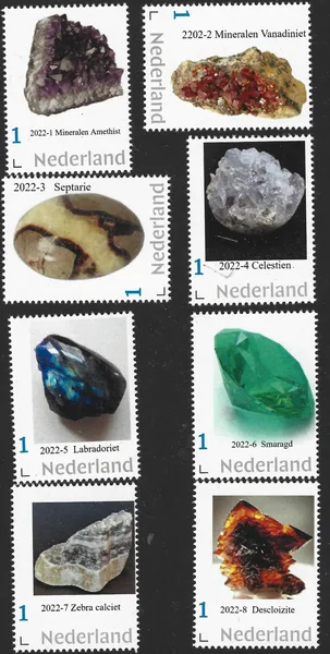 Nederland 2022 Mineralen - Minerals jaarset - yearset postfris/mnh