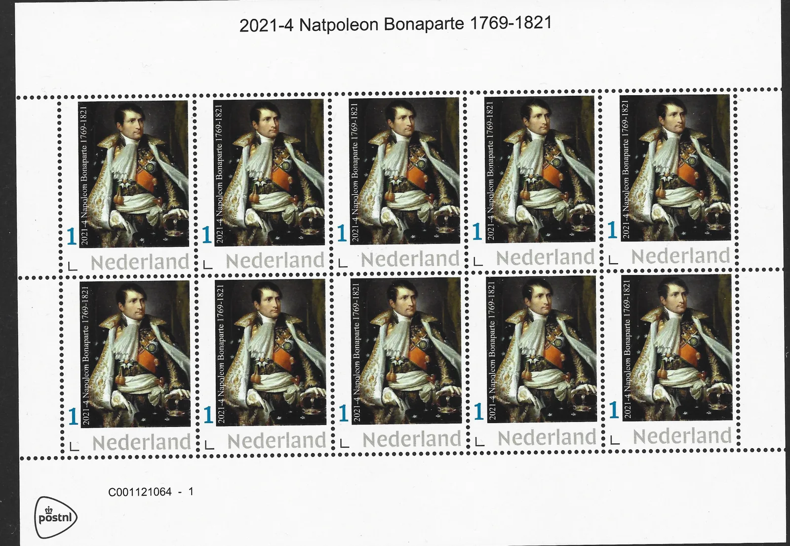 Pays-Bas 2021-4 Napoléon Bonaparte 1769-1821 feuille de 6 timbres/bloc postfris/mnh