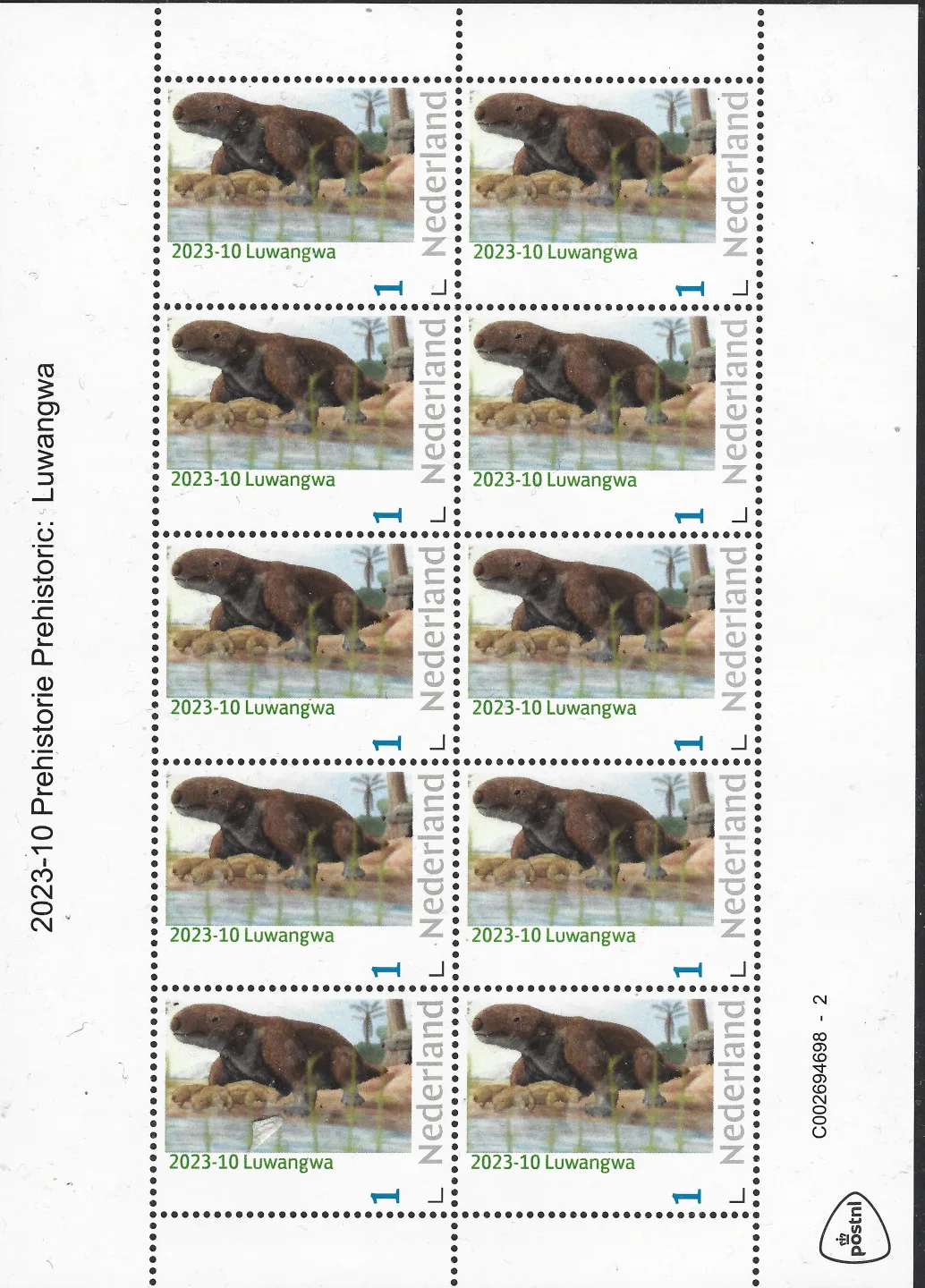 Pays-Bas 2023-10 Préhistoire prehistoric: Luwangwa vel-sheetlet neuf/mnh