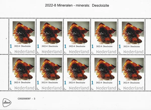 Nederland 2022-8 Mineralen descloizite vel-sheetlet postfris/mnh