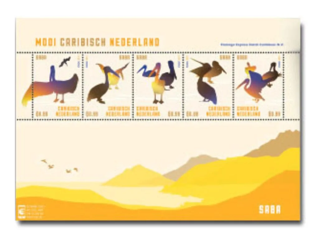 Caribisch Nederland 2014 Saba 46 vogels-birds blok-m/s postfris