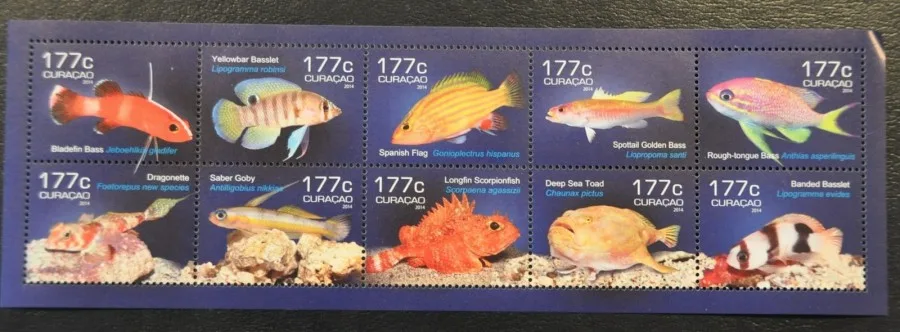 Curacao 252-261 Vissen Curasub - fish 2014 postfris/mnh