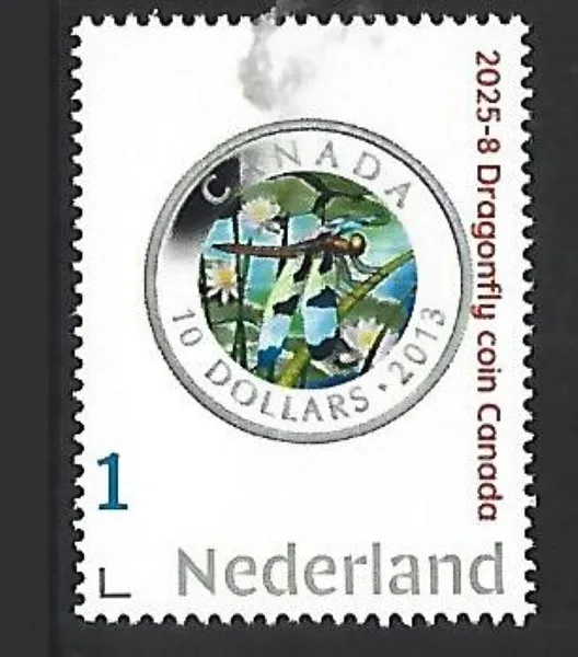 Netherlands 2025-8 Insect: Dragonfly coin Canada MNH