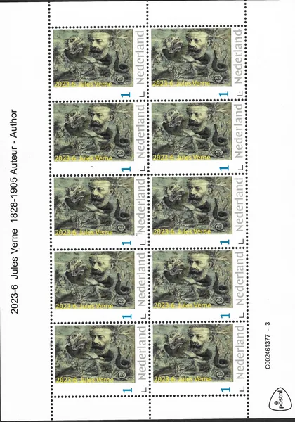 Netherlands 2023-6 Jules Verne 1828-1905 Author vel-sheetlet MNH