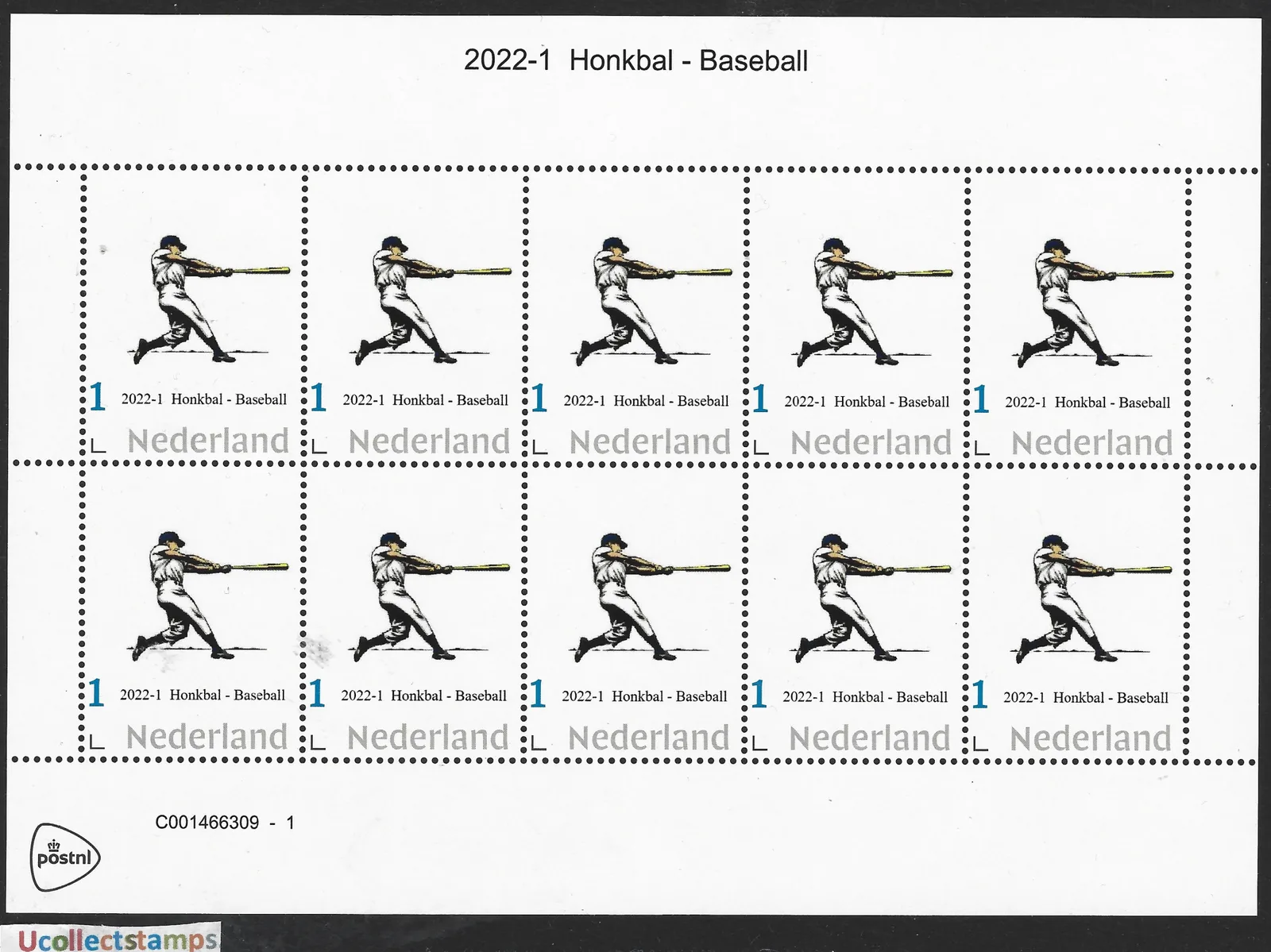 Niederlande 2022-1 Honkbal - Baseball Bogen postfris/mnh