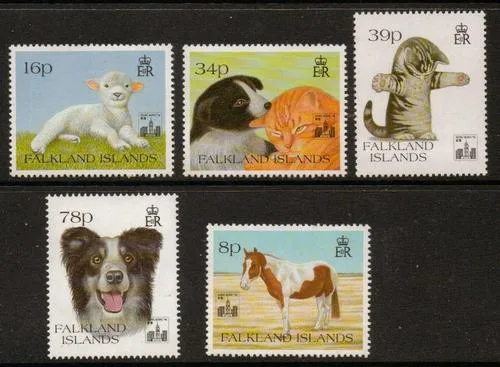 603-607 Falkland 1994 Huisdieren OPDRUK Hong Kong '94 - ovpt -aufdruck postfris/mnh