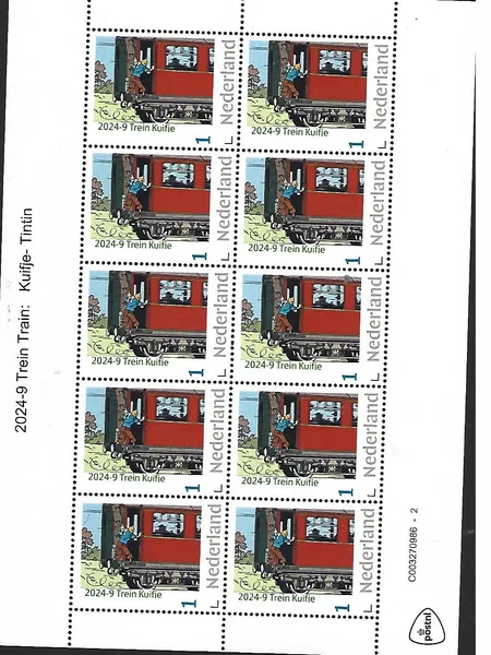 Nederland 2024-9 Trein train Kuifje Tintin sheetlet postfris/mnh