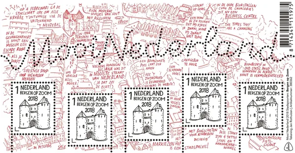 Netherlands 3612 Beautiful Netherlands Bergen op Zoom 2018 sheetlet MNH