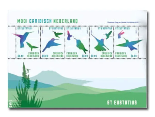 Caribbean Netherlands 2014 St Eustatius 47 birds block MNH