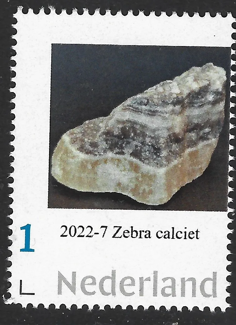 Niederlande 2022-7 Mineralien – Edelsteine Zebrakcalcit postfrisch/mnh