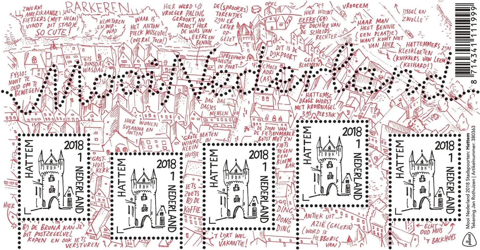 Netherlands 3613 Beautiful Netherlands Hattem sheet 2018 MNH