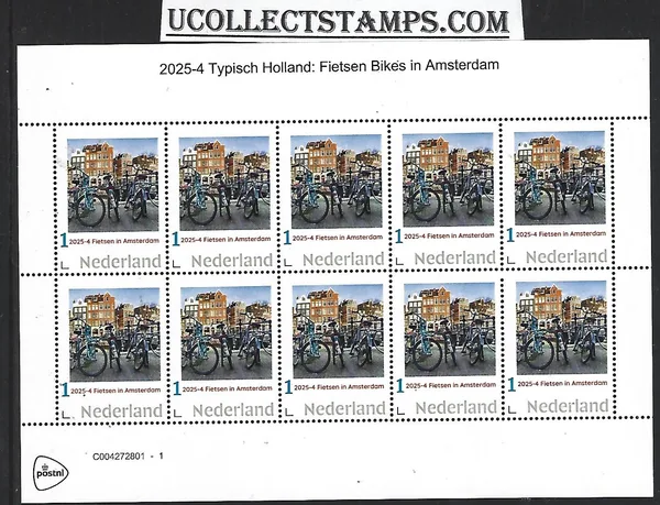 Nederland 2025-4 Typisch Holland: Amsterdam bikes sheet postfris/mnh