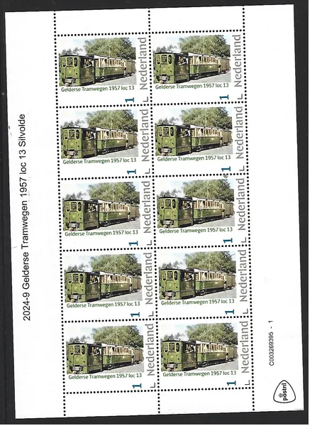 Nederland 2024-9 Tram: Gelderse tramwegen 1957 loc sheetlet postfris/mnh