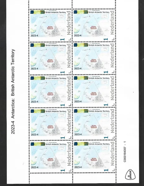 Netherlands 2023-4a Antarctica: British Antarctic Territory map Sheetlet MNH