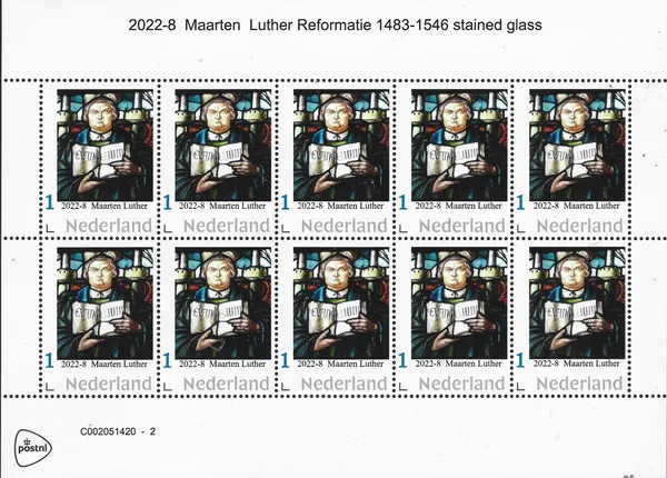 Nederland 2022-8 Luther Reformatie stained glass vel-sheetlet postfris/mnh