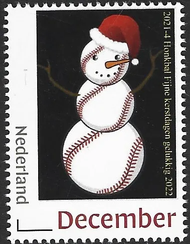 Nederland 2021-4 Honkbal Kerstmis postfris/mnh