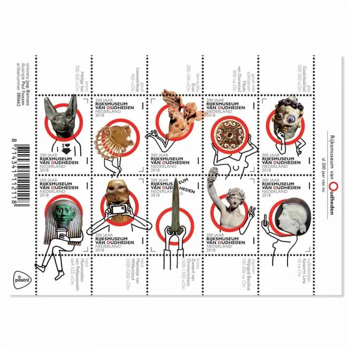 Nederland V3620-3629 Rijksmuseum v oudheden velletje-sheetlet 2018 postfris-mnh
