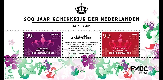 Caribisch Nederland 2016 BONAIRE SABA 200jr Koninkrijk blok-m/s postfris/mnh