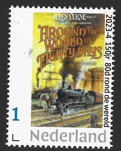 Netherlands 2023-4 Jules Verne; 150yr 80 days around the world train MNH