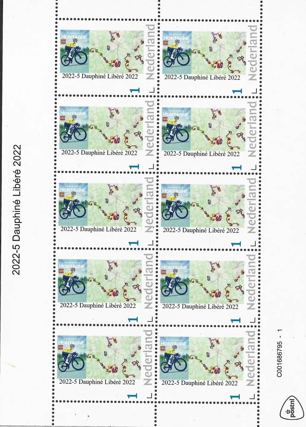 Pays-Bas 2022-5 Cyclisme Dauphiné Libéré feuillet à onglet neuf/mnh