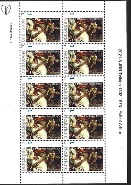 Netherlands 2021-6 JRR Tolkien: Fall of Arthur sheetlet MNH