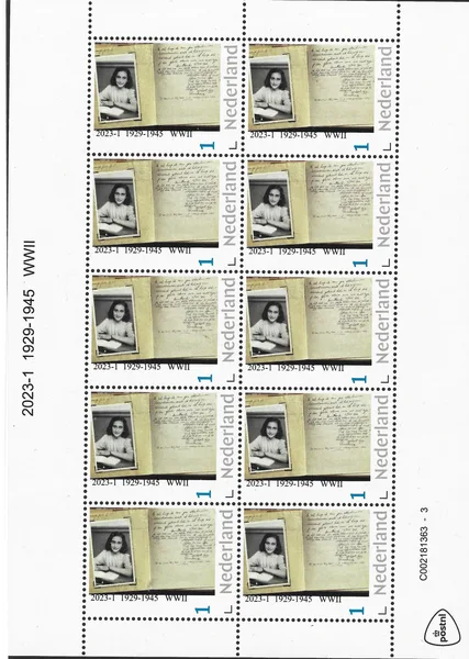Netherlands 2023 - 1 Anne Frank sheetlet MNH
