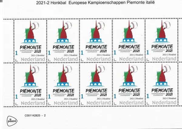 Netherlands 2021-2 Baseball - sport European championships Piedmont sheetlet MNH