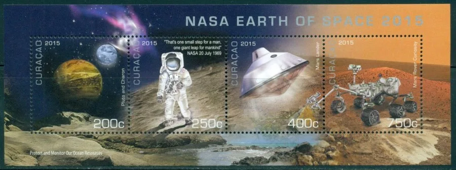 Curacao 285 Nasa Earth space blok-m/s 2015 postfris/mnh