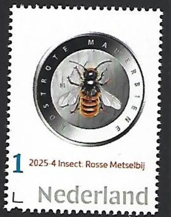 Nederland 2025-4 insects: Rosse Metselbij Red Mason bee postfris/mnh