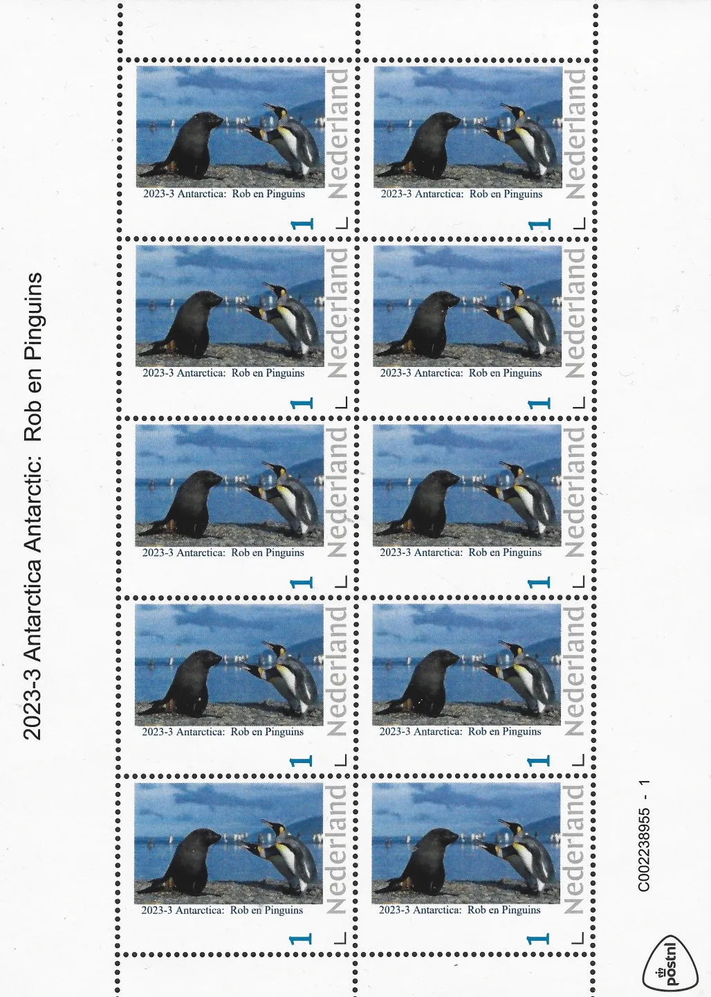 Netherlands 2023-3 Antarctica Rob and Penguins sheetlet MNH