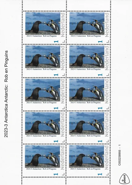 Netherlands 2023-3 Antarctica Rob and Penguins sheetlet MNH