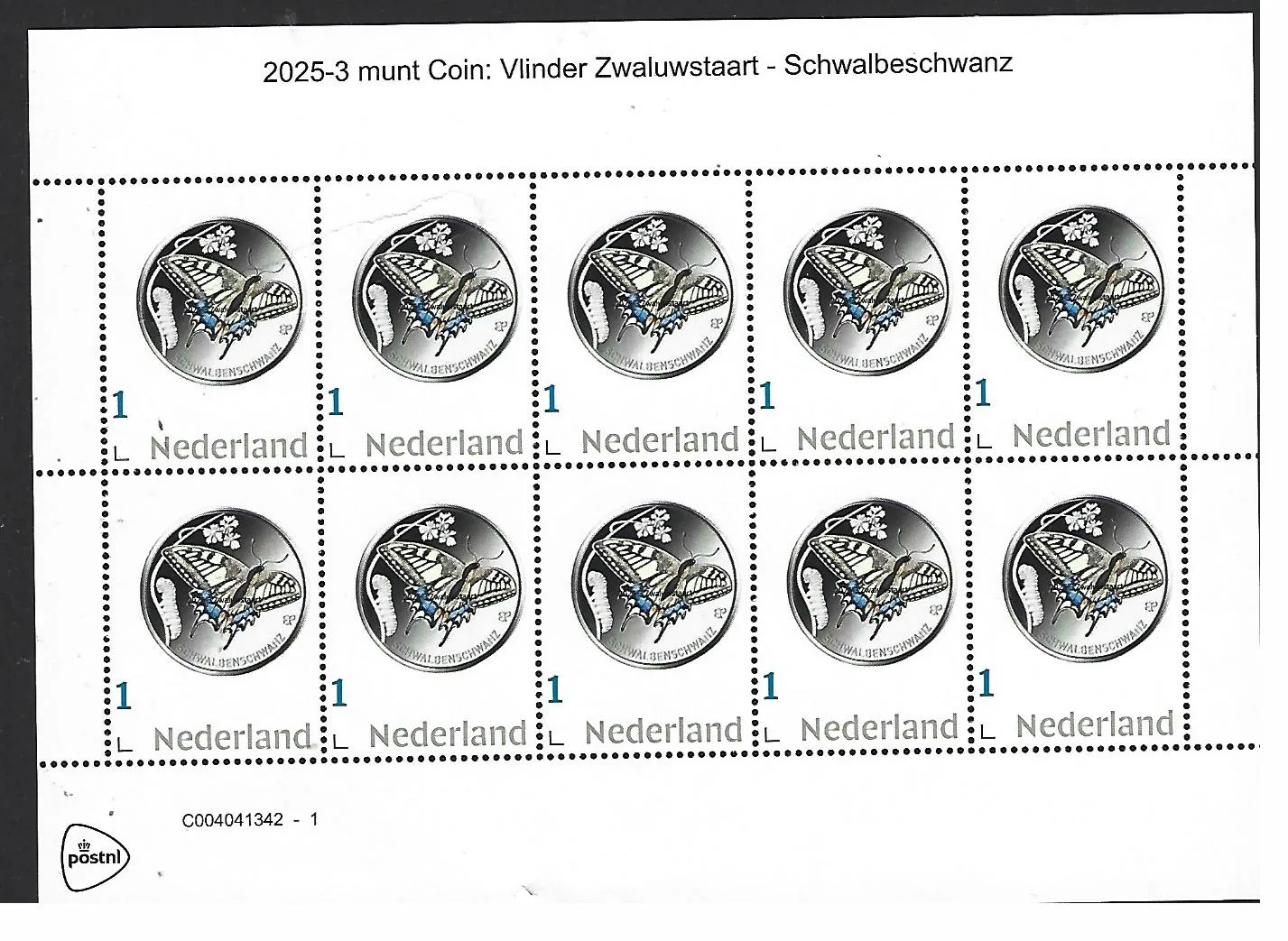 Nederland 2025-3 insects: Coin Butterfly sheetlet postfris/mnh