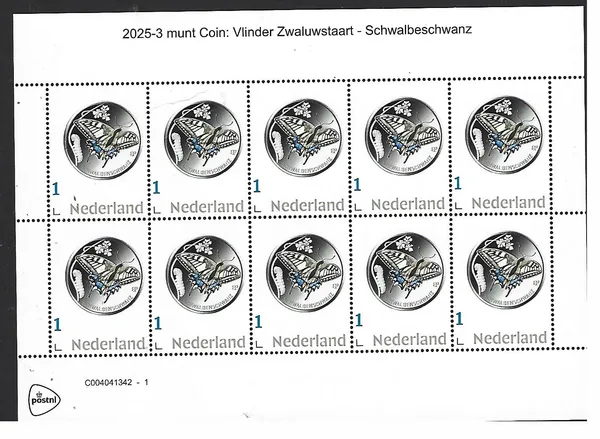 Nederland 2025-3 insects: Coin Butterfly sheetlet postfris/mnh