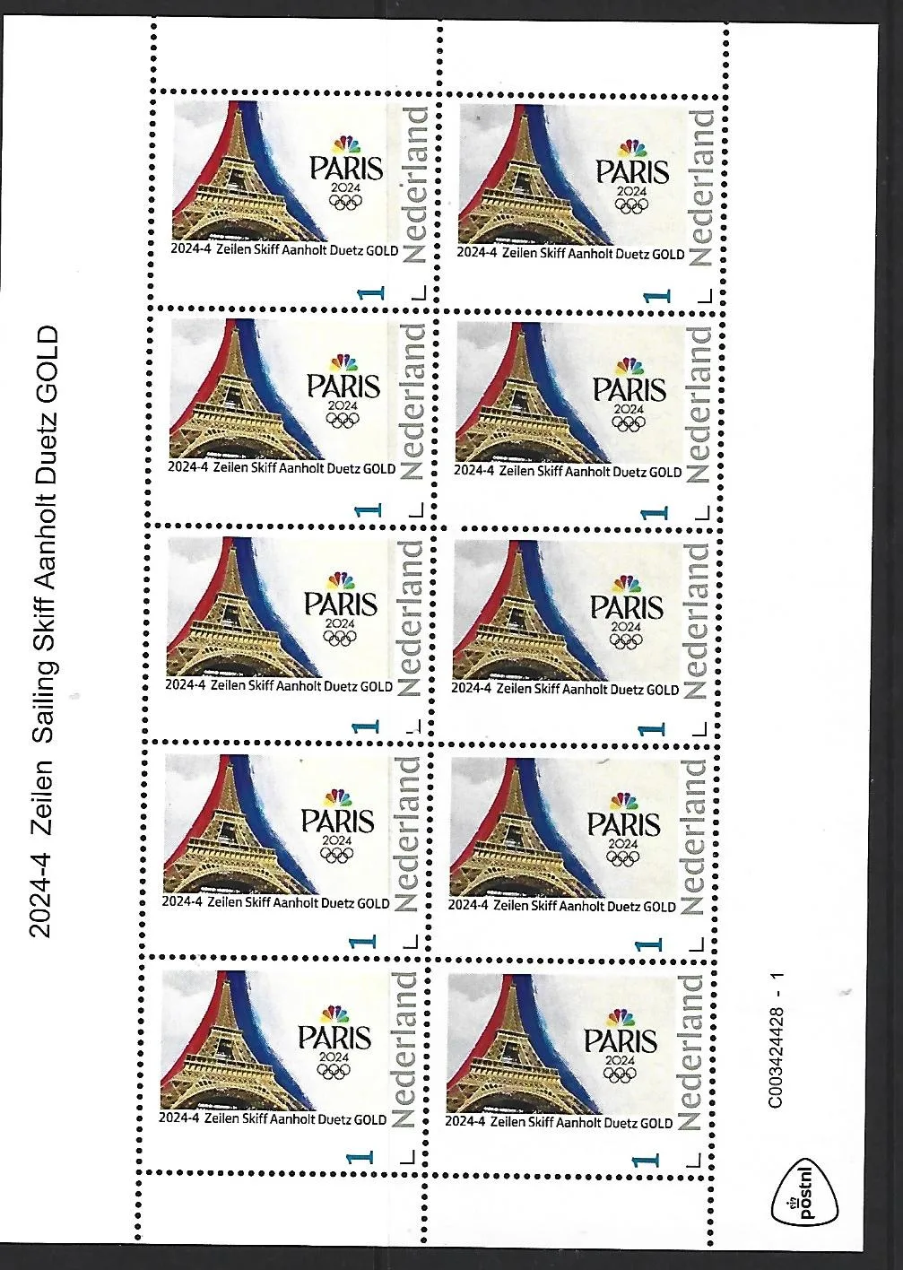 Pays-Bas 2024-4 Paris Sailing Skiff feuillet neuf/mnh