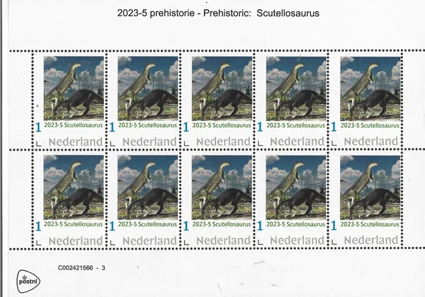 Netherlands 2023-5 Prehistory: Scutellosaurus vel-sheetlet MNH