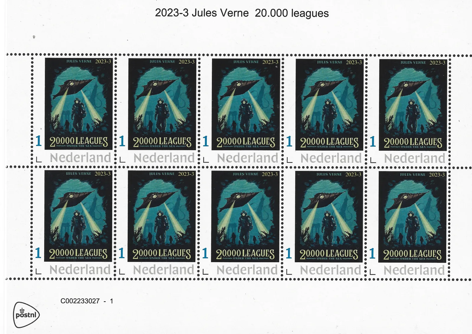 Pays-Bas 2023-3 Jules Verne 20.000 lieues feuillet neuf/mnh