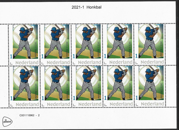 Netherlands 2021-1 Baseball Sheet-sheetlet MNH