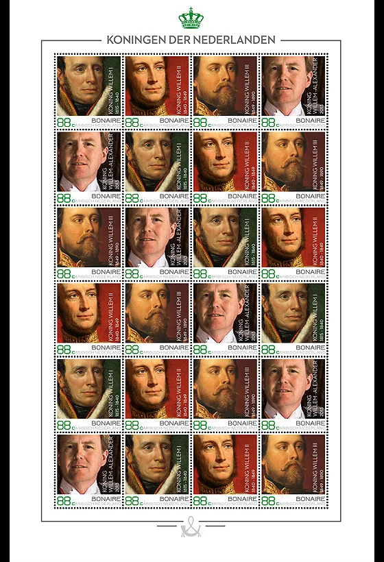 Caribisch Nederland 2016 BONAIRE ROYALTY Queens of the Netherlands vel-sheetet postfris/mnh
