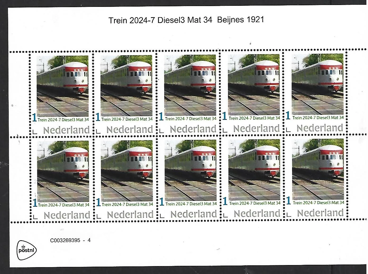 Nederland 2024-7 Trein Train; Diesel3 Mat 34 Beijnes1921 sheetlet postfris/mnh