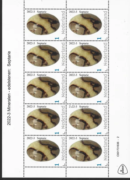 Nederland 2022-3 Mineralen Septarie vel-sheetlet postfris/mnh