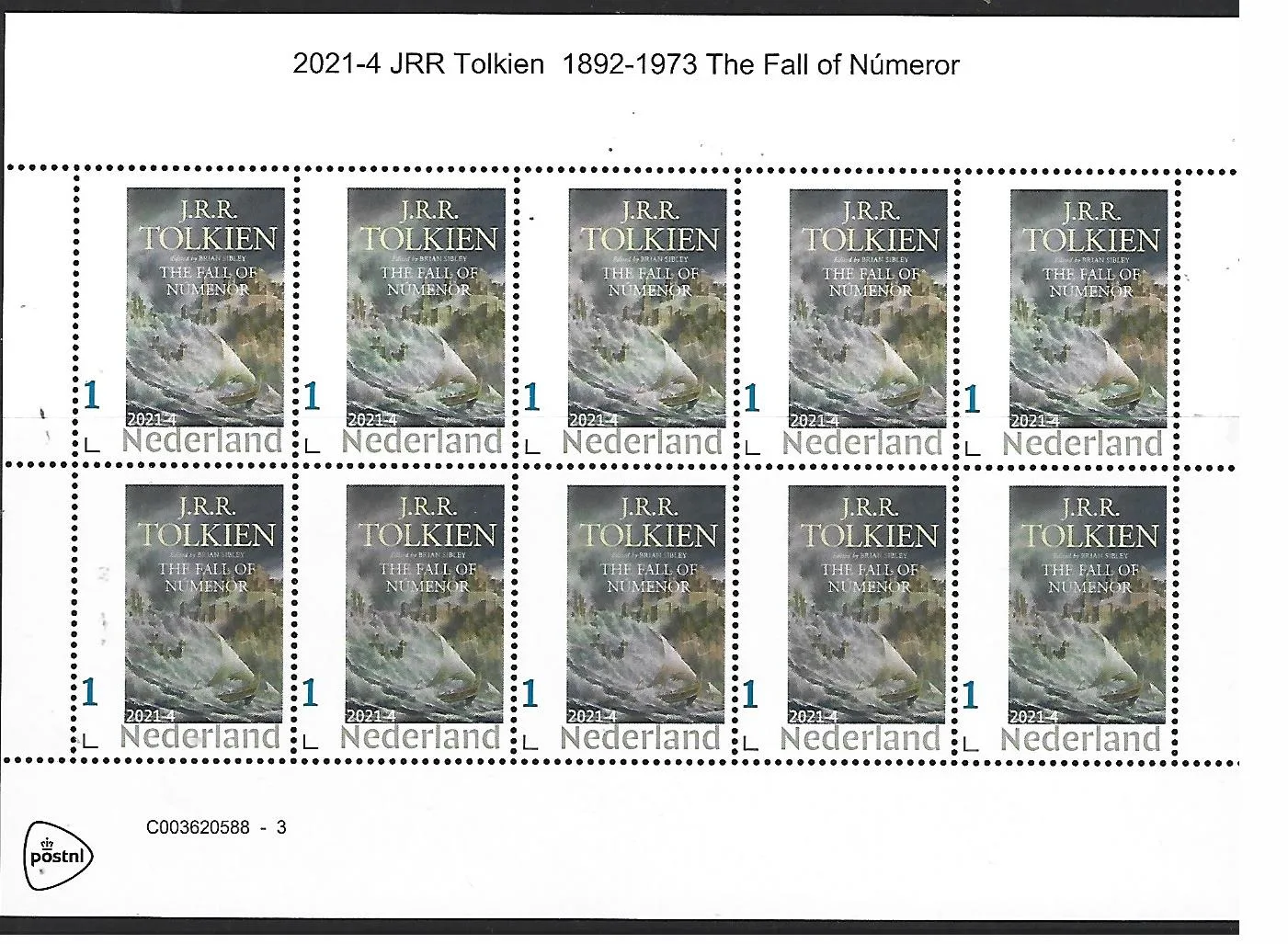Niederlande 2021-4 JRR Tolkien: The Fall of Numeror Blockzehner postfrisch/mnh