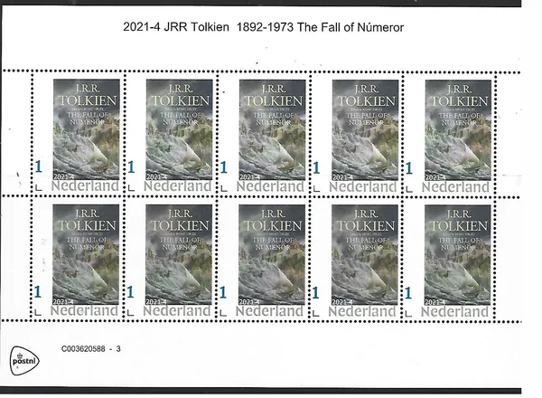 Netherlands 2021-4 JRR Tolkien: The Fall of Númenor sheetlet MNH