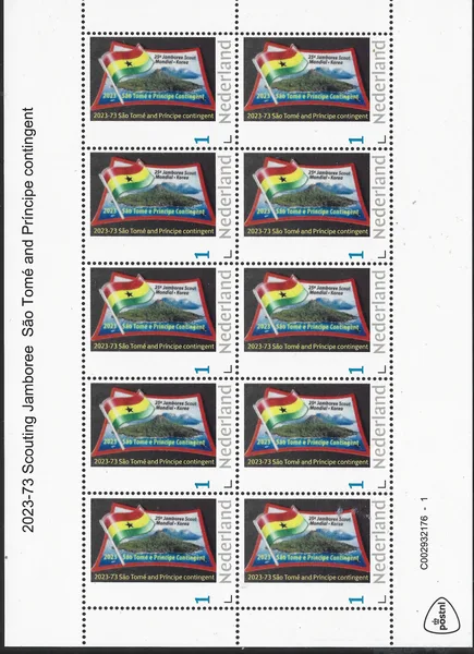 Netherlands 2023-73 Scouting Jamboree São Tomé Príncipe contingent sheetlet MNH