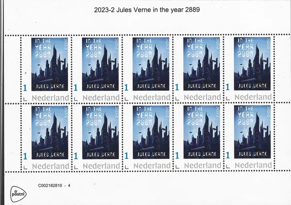 Netherlands 2023-2 Jules Verne in the year 2889 vel-sheetlet MNH